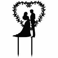 Topper - Młoda Para + Laur Serce (298C)