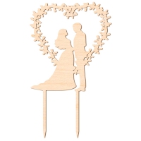 Topper - Młoda Para + Laur Serce (298S)