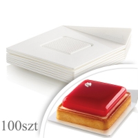 Podkładki kwadratowe pod monoporcje 8,3cm x 8,3cm - białe - 100szt