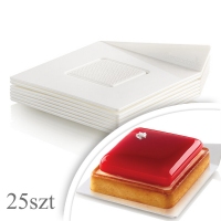 Podkładki kwadratowe pod monoporcje 8,3cm x 8,3cm - białe - 25szt