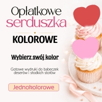 Serca opłatkowe do lodów i deserów - Kolorowe - 18 szt