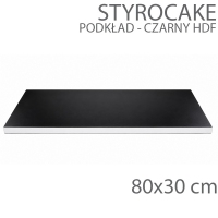 Podkład pod tort STYROCAKE HDF Czarny - wys. 22mm - LongCake 80x30cm