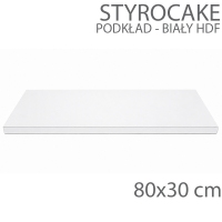 Podkład pod tort STYROCAKE HDF Biały - wys. 22mm - LongCake 80x30cm