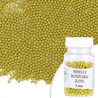 Perełki błyszczące złote 3mm - 40g