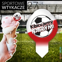 Piłkarskie wtykacze jadalne do lodów i deserów - Kibicujemy Naszym - 27 szt