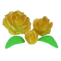 Kwiatuszki cukrowe - róże fantazja - zestaw złoty (5 szt)