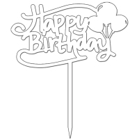 Topper Happy birthday z balonami (051B)
