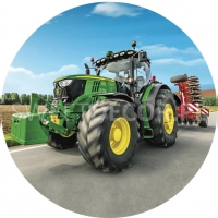 Opłatek na tort Traktor/Koparka - 00044C - 21 cm