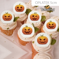 Jadalne opłatki do lodów i deserów - Halloween - Dynie - 5cm - 20 szt