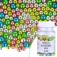 Perełki błyszczące MIX 8mm - 40g