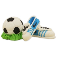 Figurka cukrowa - niebieskie buty piłkarskie + piłka