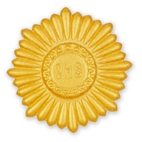 Dekoracja komunijna - Hostia  "80"  złota - 12szt