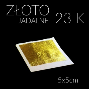 Jadalne złoto w płatkach 23 karaty - 10szt (5cm x 5cm)