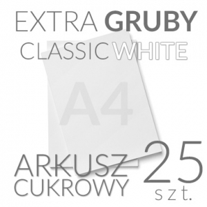 Jadalny papier cukrowy A4 0,6mm - Classic White - 25szt