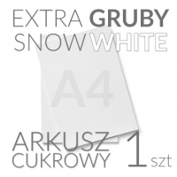 Jadalny papier cukrowy A4 0,6mm SNOW WHITE - 1szt (bez E171)