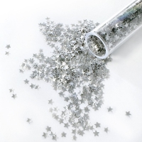Konfetti gwiazdki ciemno srebrne - 1,4g - fiolka