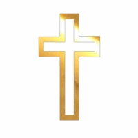 Krzyżyk złoty obrys - dekoracja komunijna (8cm x 5cm) (215LZ)