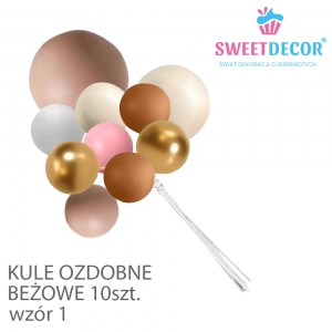 Kule dekoracyjne Beżowe wzór 1 - 10szt