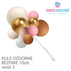 Kule dekoracyjne Beżowe wzór 3 - 10szt