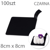 Kwadratowa podkładka pod monoporcje 8cm CZARNA - z uchwytem 100szt