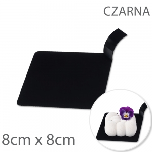 Kwadratowa podkładka pod monoporcje 8cm CZARNA - z uchwytem