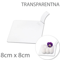 Kwadratowa podkładka pod monoporcje 8cm TRANSPARENTNA - z uchwytem