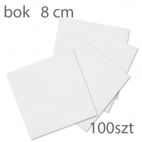 Kwadratowy podkład pod monoporcje biały - 08cm 100szt