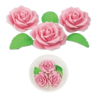 Kwiatuszki cukrowe - róże fantazja fioletowe (3 szt)