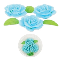 Kwiatuszki cukrowe - róże fantazja niebieskie (3 szt)
