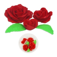 Kwiatuszki cukrowe - róże fantazja - zestaw czerwony (5 szt)