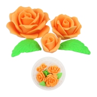 Kwiatuszki cukrowe - róże fantazja - zestaw pomarańczowy (5 szt)