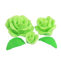 Kwiatuszki cukrowe - róże fantazja - zestaw zielony (5 szt)