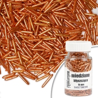 Makaroniki cukrowe błyszczące - miedziane 15mm - 40g