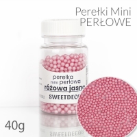 Mini Perełki perłowe  różowe jasne 40g