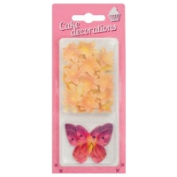Motylki + Kwiatki mini - herbaciane (5+25szt)