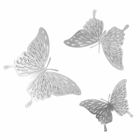 Motylki ozdobne srebrne 3 szt