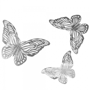Motylki ozdobne srebrne 3 szt