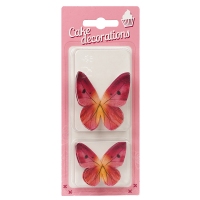 Motylki waflowe - Różowe - 8szt
