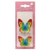 Motylki waflowe - Tęczowe - 8szt