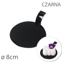 Okrągła podkładka pod monoporcje 8cm CZARNA - z uchwytem
