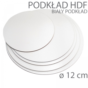 Okrągły podkład hdf biały - wys. 3mm - 12cm