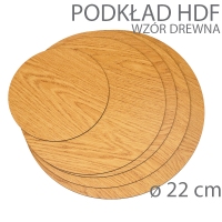 Okrągły podkład hdf Wzór Drewna - wys. 3mm - 22cm