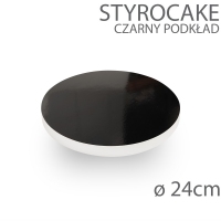 Okrągły podkład pod tort STYROCAKE - wys. 22mm - 24cm - CZARNY