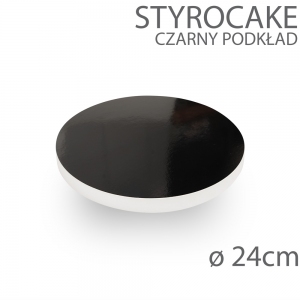 Okrągły podkład pod tort STYROCAKE - wys. 22mm - 24cm - CZARNY