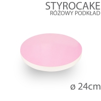 Okrągły podkład pod tort STYROCAKE - wys. 22mm - 24cm - RÓŻOWY