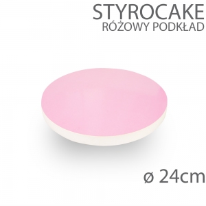 Okrągły podkład pod tort STYROCAKE - wys. 22mm - 24cm - RÓŻOWY