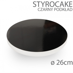 Okrągły podkład pod tort STYROCAKE - wys. 22mm - 26cm - CZARNY