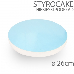 Okrągły podkład pod tort STYROCAKE - wys. 22mm - 26cm - NIEBIESKI