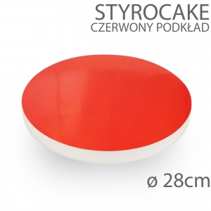 Okrągły podkład pod tort STYROCAKE - wys. 22mm - 28cm - CZERWONY