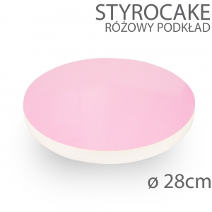 Okrągły podkład pod tort STYROCAKE - wys. 22mm - 28cm - RÓŻOWY